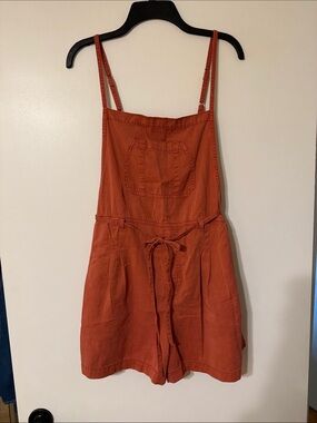 Maurices Red Sleeveless Linen-Feel Romper
